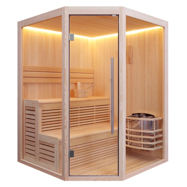 Sauna-E1801 Sauna E1801 und B1801 Pinienholz mit Holzrückwand