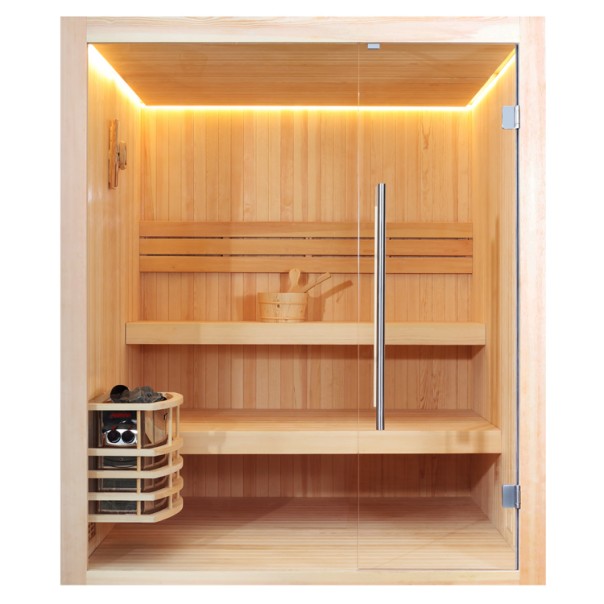 E1802 Sauna E1802 und B1802 Pinienholz mit Holzrückwand
