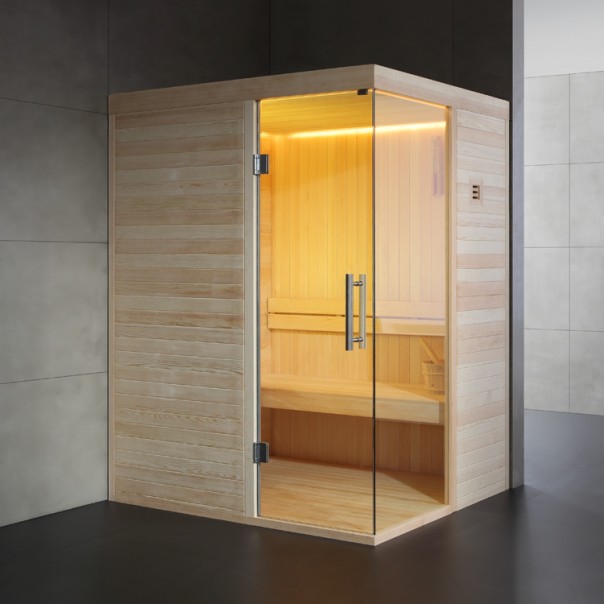 Sauna-E1804-kaufen-bei-hq-wellness Sauna E1804 Pinienholz mit Holzrückwand mit Vega Saunaofen