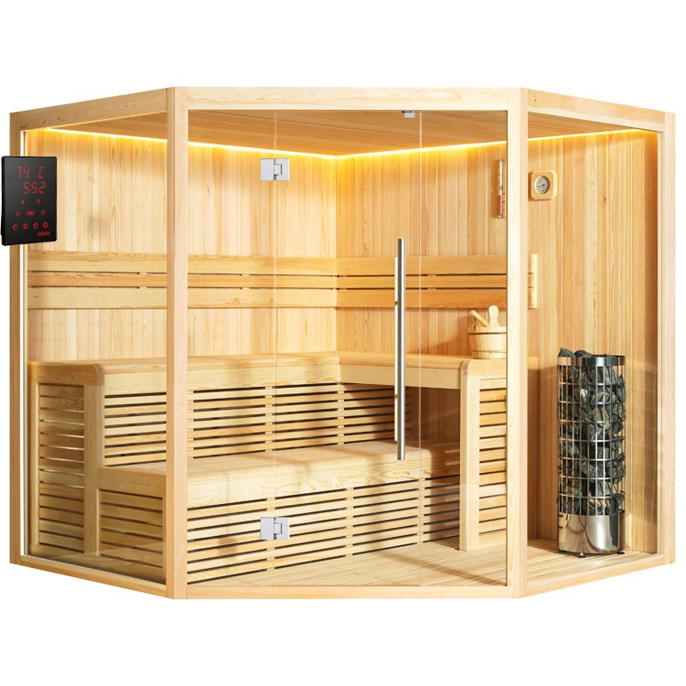 E1806-mit-cilindro Sauna E1806 und B1806 Pinienholz mit Holzrückwand